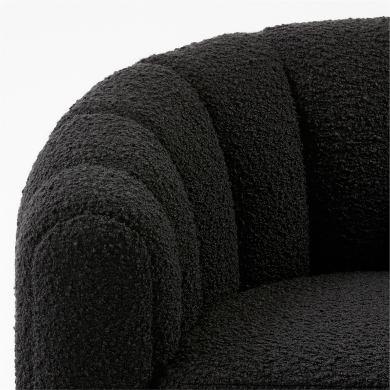 Fitz Channeled Black Boucle Swivel Chair - image 7 of 13