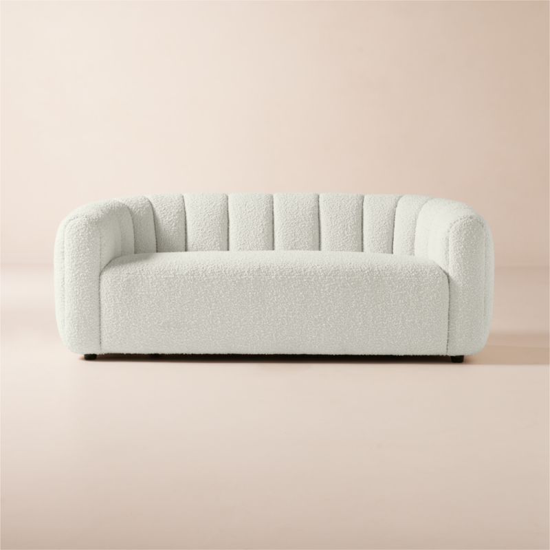 Fitz 72.5" Channeled White Boucle Loveseat - image 0 of 9