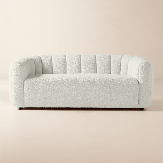 Fitz 72.5" Channeled White Boucle Loveseat