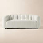 Fitz 72.5" Channeled White Boucle Loveseat