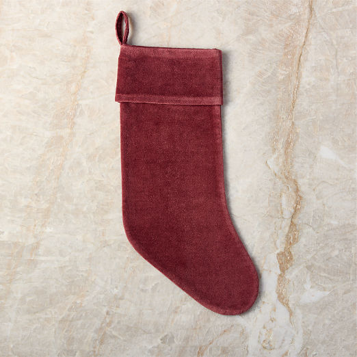 Flake Dark Mauve Velvet Christmas Stocking