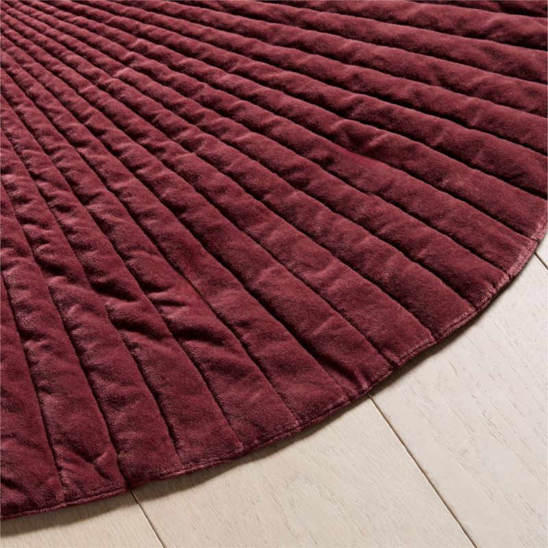 Flake Dark Mauve Velvet Christmas Tree Skirt 48" - image 3 of 5