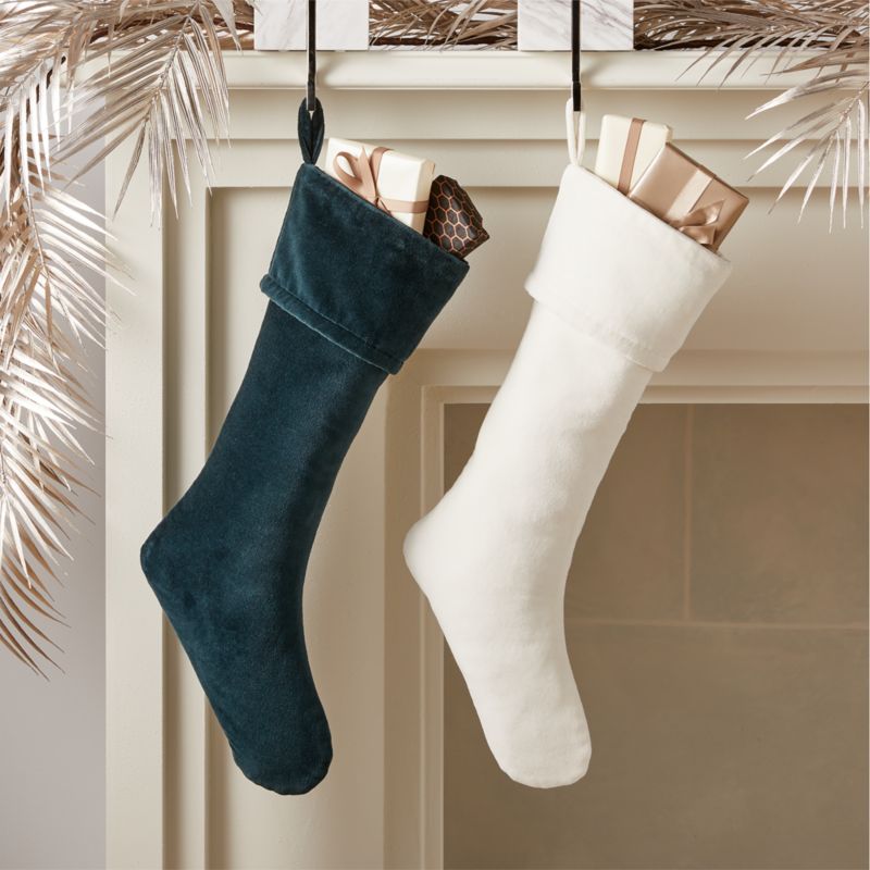 CB2 Canada - October Catalog 2021 - Flake Olive Velvet Christmas Stocking