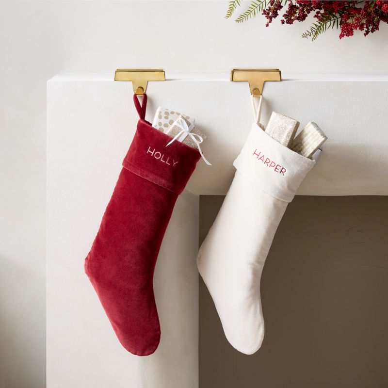Flake Ivory Velvet Christmas Stocking - image 4 of 5