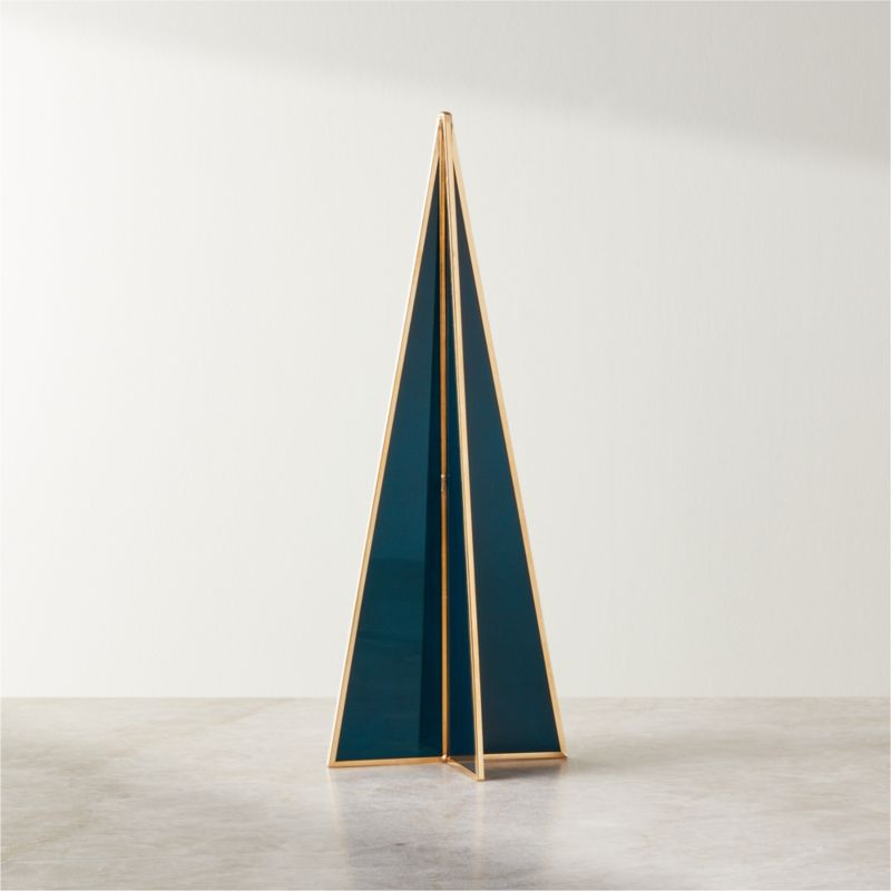 View Flash Blue Glass Christmas Tree Small details