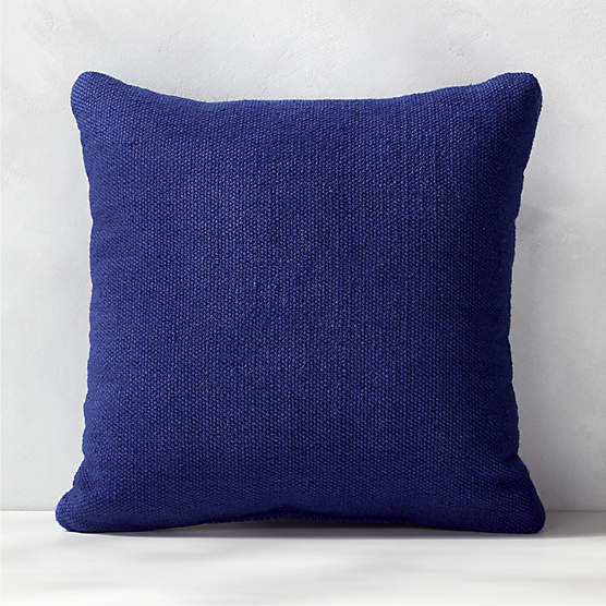 20" Topo Blue Outdoor Throw Pillow + Reviews CB2