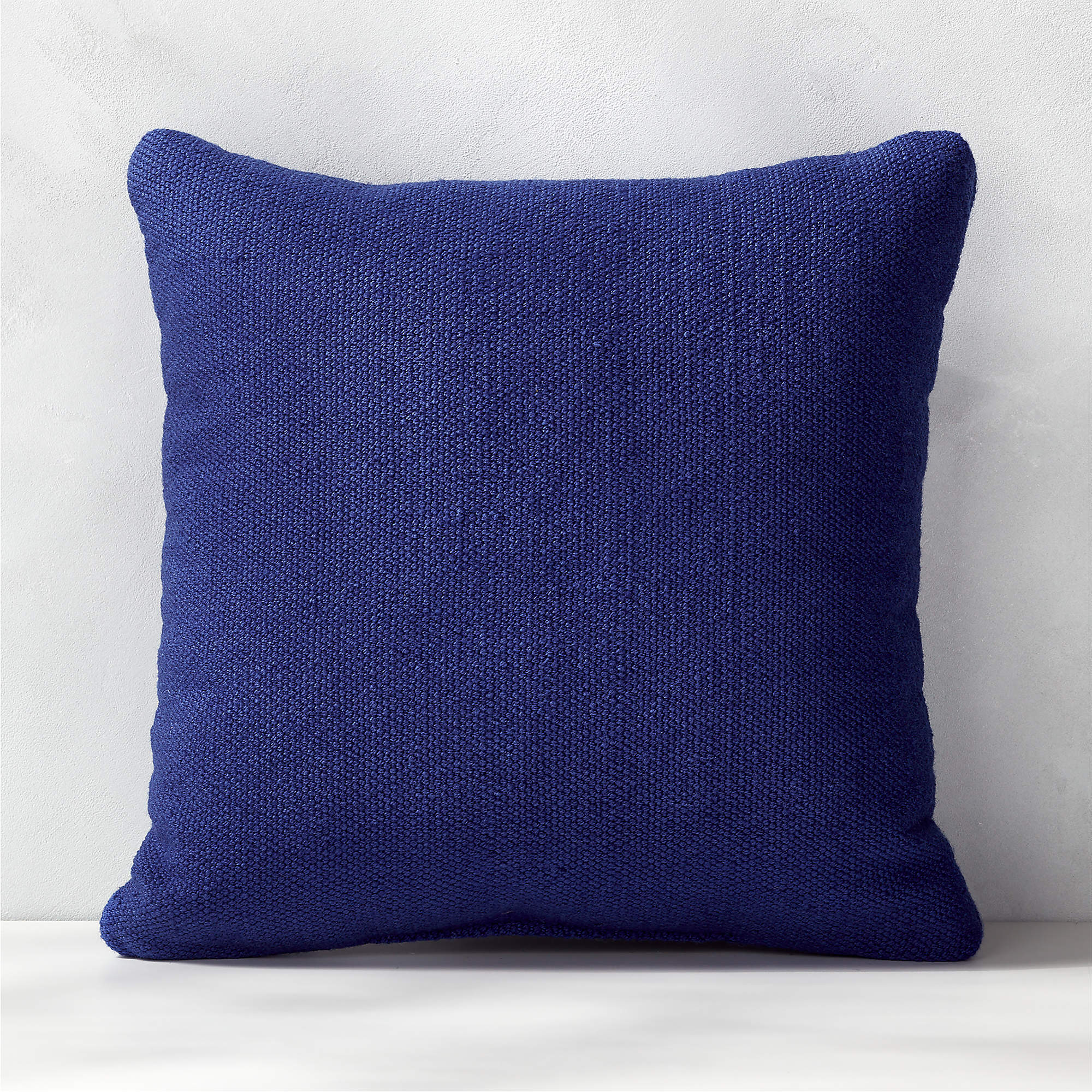 20" FlatWeave Cobalt Blue Outdoor Throw Pillow CB2 Canada