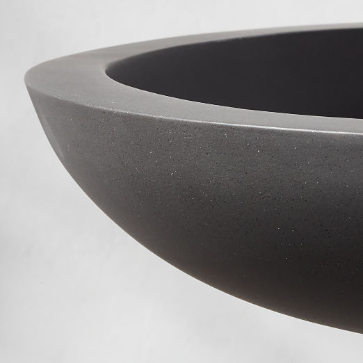 Flatform Dark Grey Cement Birdbath