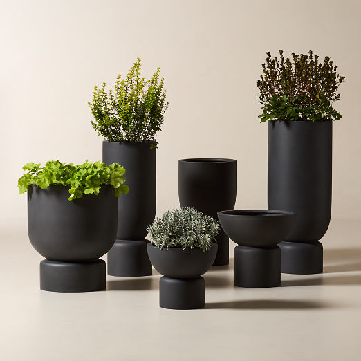 Flatform Dark Grey Cement Indoor/Outdoor Medium Planter 14.25"H