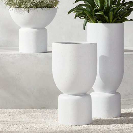 Flatform White Cement Indoor/Outdoor Planter Set of 3