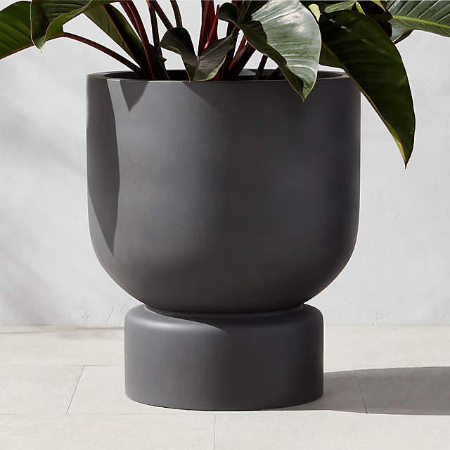 Flatform Modern Dark Grey Cement Indoor/Outdoor Planter Tall + Reviews