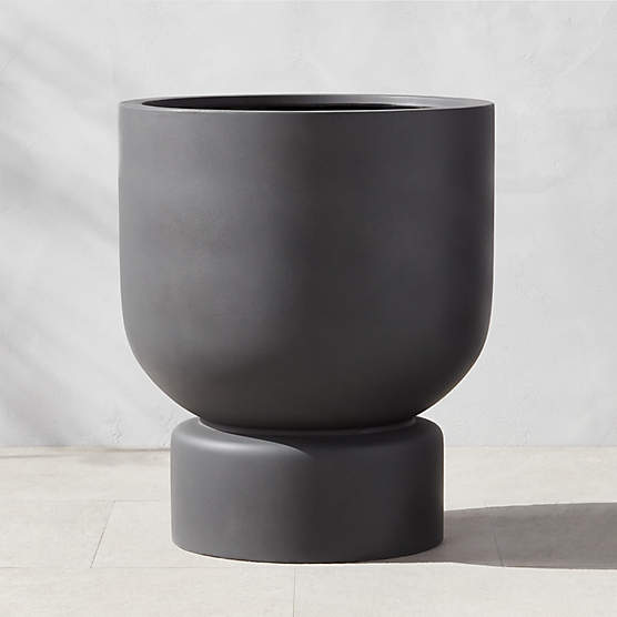 Flatform Charcoal Cement Indoor/Outdoor Planter Medium