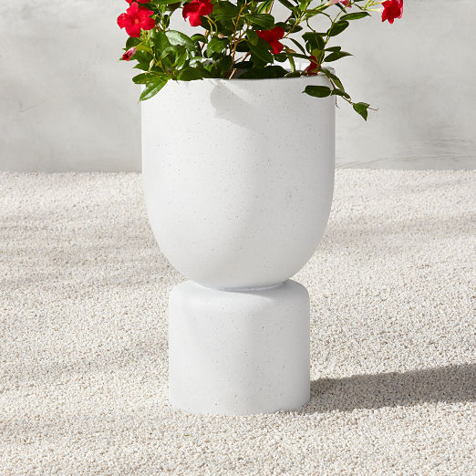Flatform Round White Cement Indoor/Outdoor Large Planter 30.25"H