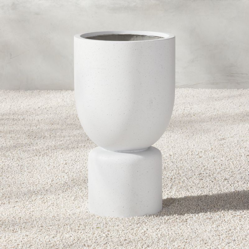 Flatform White Cement Indoor/Outdoor Planter Tall - image 0 of 9