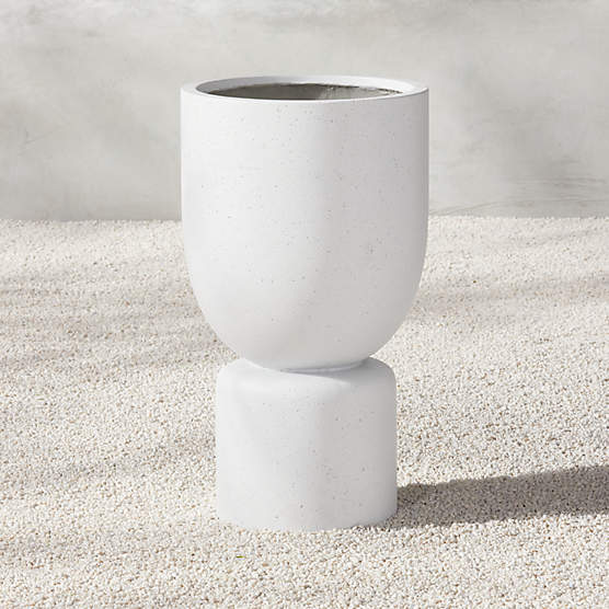 Flatform White Cement Indoor/Outdoor Planter Tall