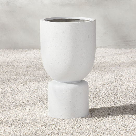 Flatform White Cement Indoor/Outdoor Planter Tall