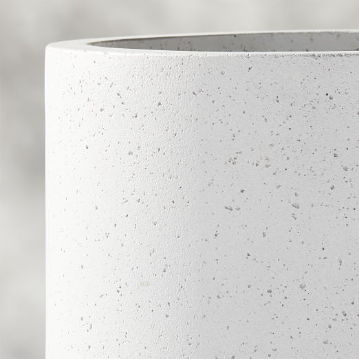 Flatform Round White Cement Indoor/Outdoor Large Planter 35"