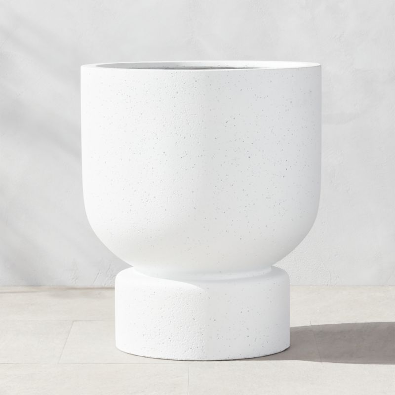 Flatform White Cement Indoor/Outdoor Planter Medium - image 0 of 9