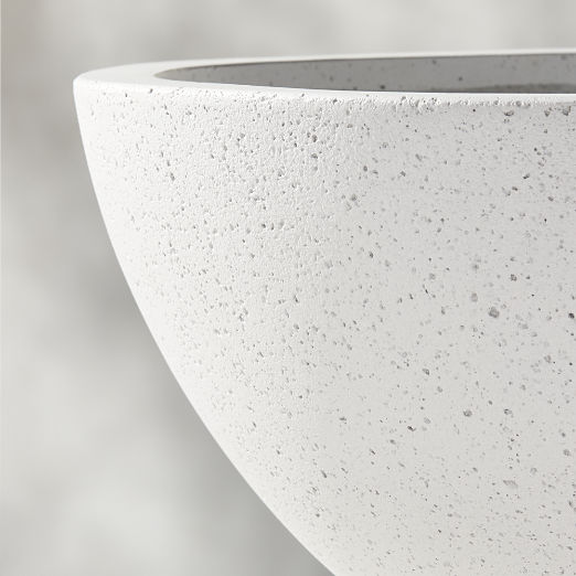 Flatform Round White Cement Indoor/Outdoor Large Planter 18"H