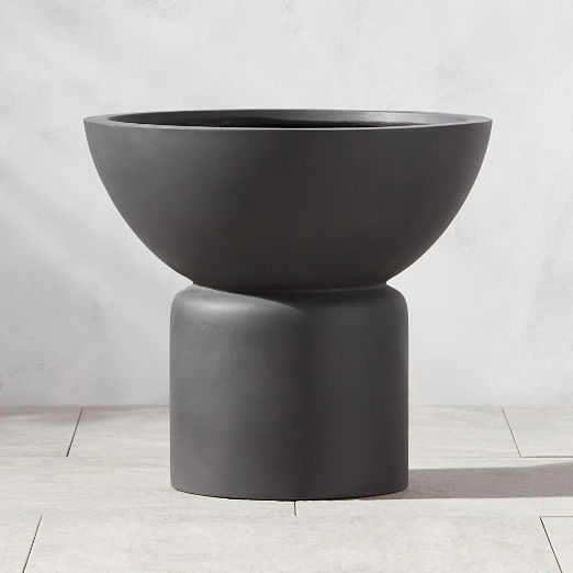 Flatform Charcoal Cement Indoor/Outdoor Planter Wide