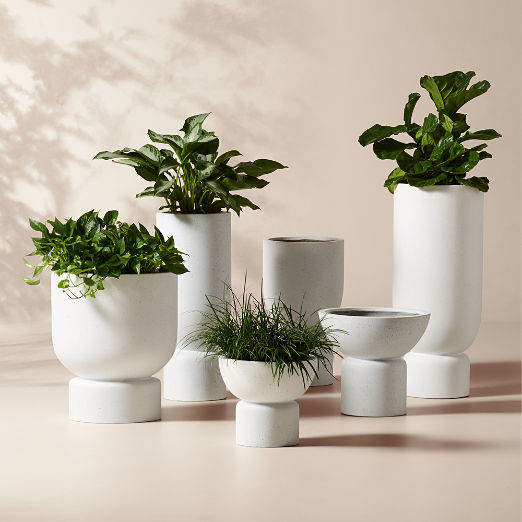 Flatform White Cement Indoor/Outdoor Planters