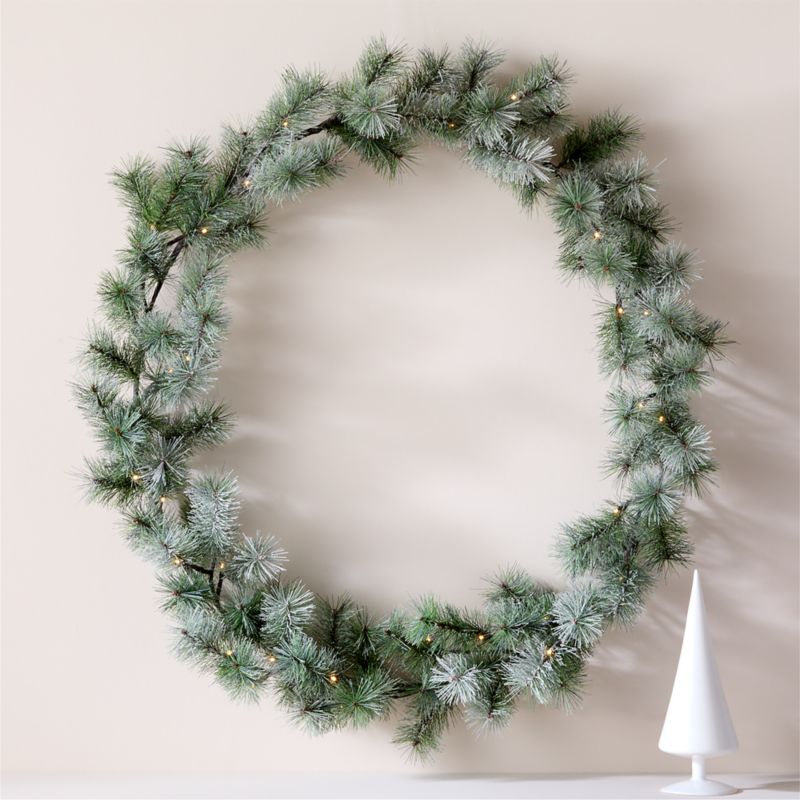 Viewing product image Flocked Pine LED Holiday Wreath 36" - image 1 of 4