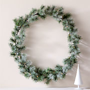 Flocked Pine LED Holiday Wreath 36"