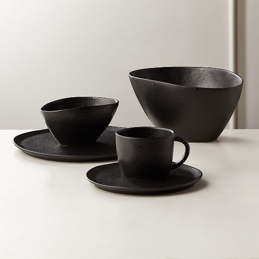 Brown Garnite Tableware Bars fleck black reactive dinnerware