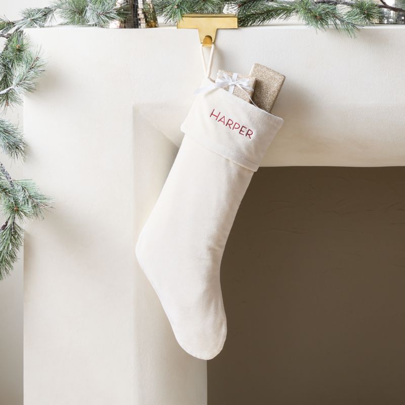 Flake Ivory Velvet Christmas Stocking - image 3 of 5
