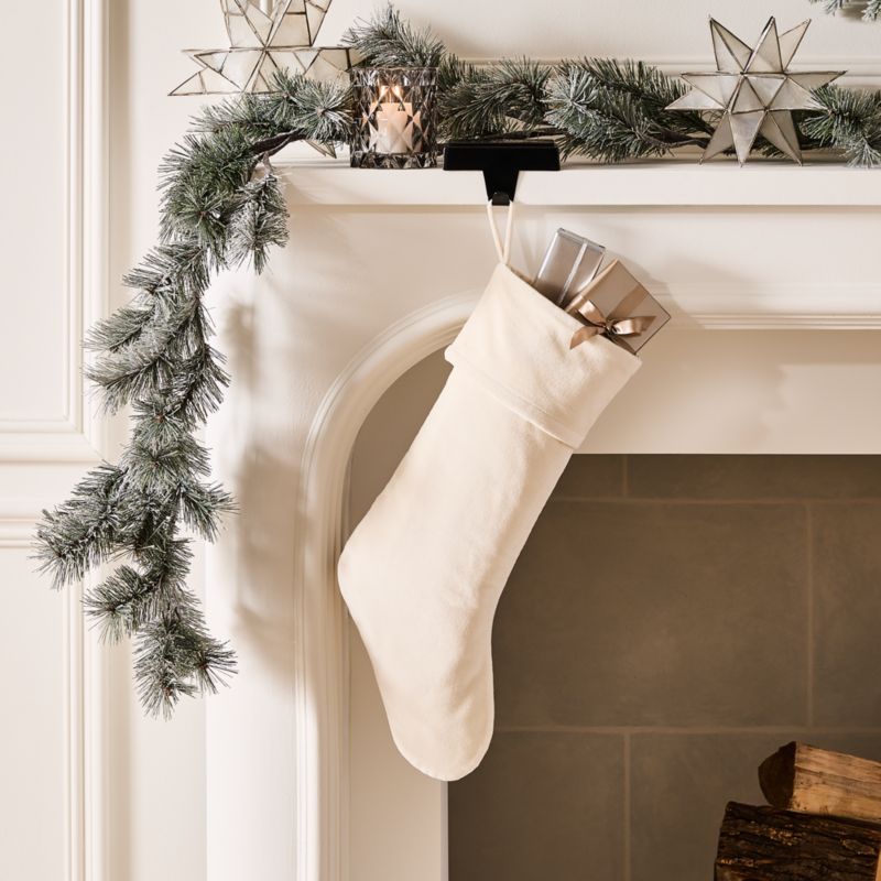 Flake Ivory Velvet Christmas Stocking - image 1 of 5