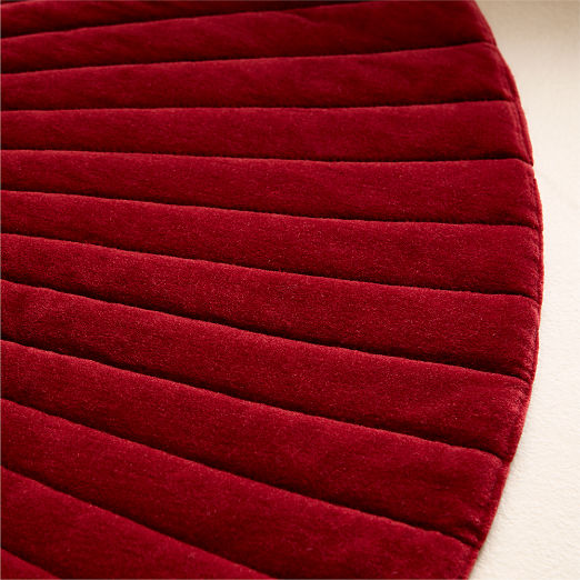 Flake Red Velvet Christmas Tree Skirt 48"