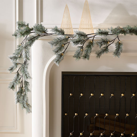 Flocked Pine LED Holiday Garland 84"