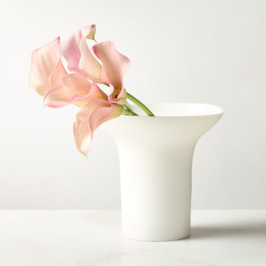 Flora Short White Porcelain Vase