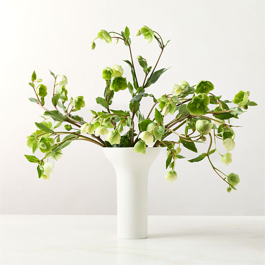 Flora Tall White Porcelain Vase