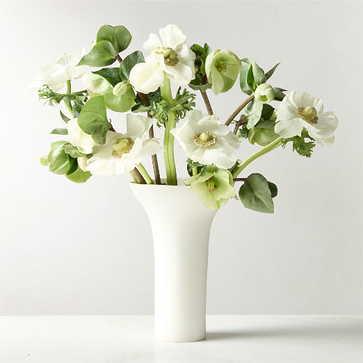 Flora Tall White Porcelain Vase