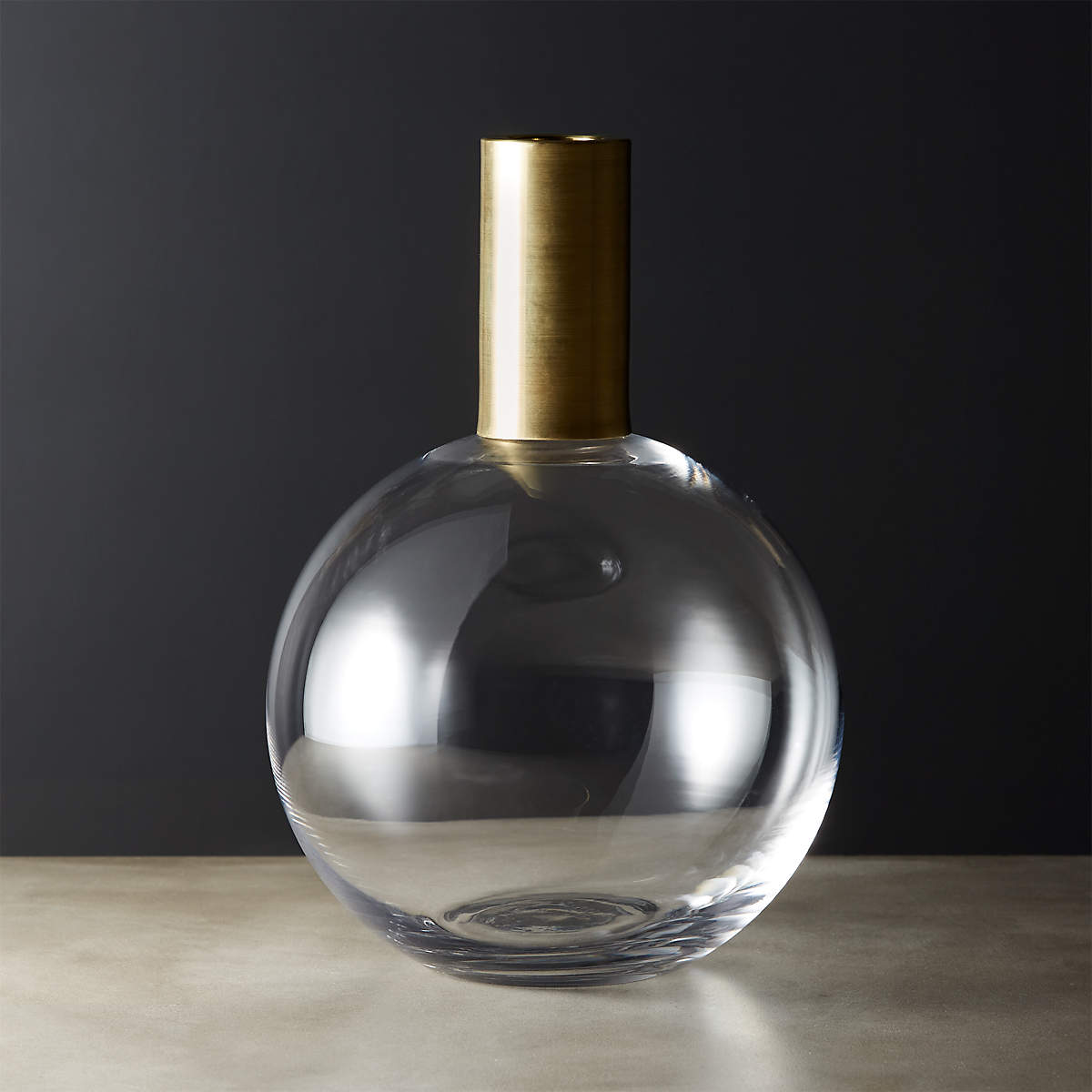 Florence Modern Round Glass Vase | CB2