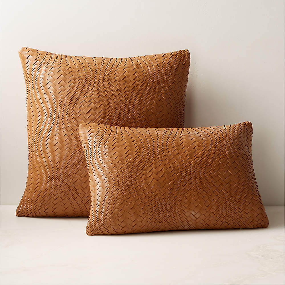 Leather store toss pillows