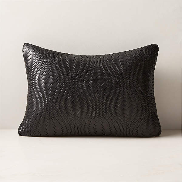 Black leather 2025 throw pillows