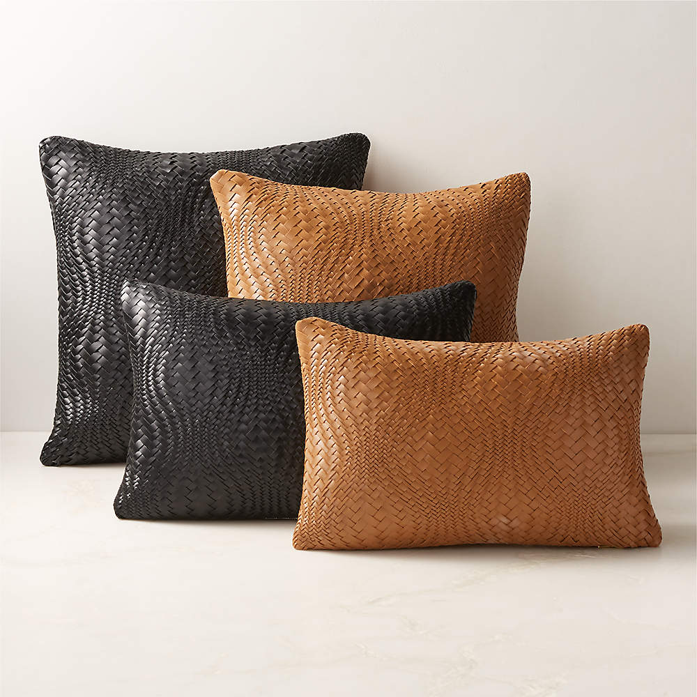 Grey leather hotsell throw pillows