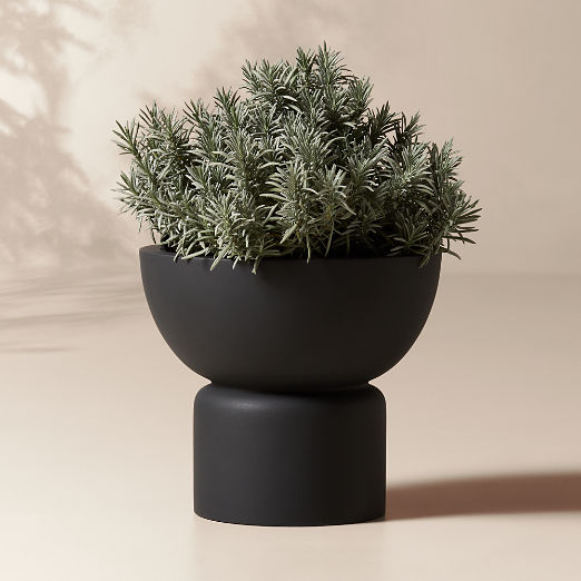 Flatform Dark Grey Cement Indoor/Outdoor Medium Planter 14.25"H
