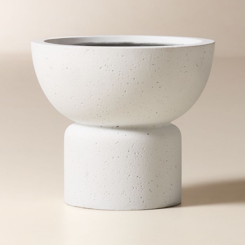 Flatform White Cement Indoor/Outdoor Medium Planter 14.25" - image 2 of 4