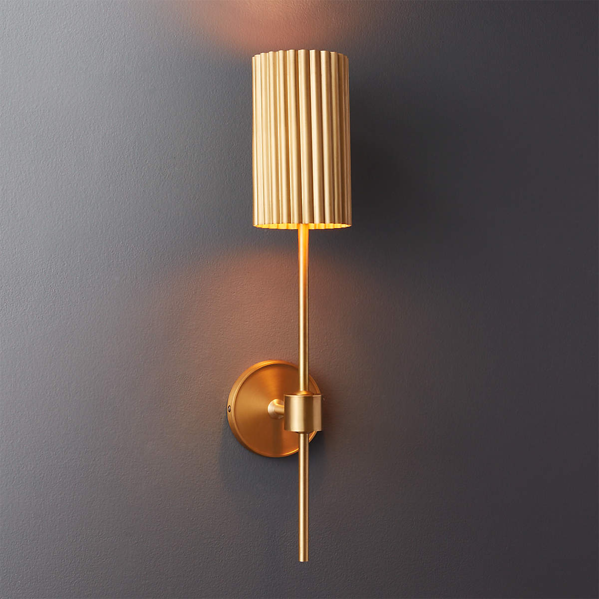Fluted Gold Modern Wall Sconce + Reviews CB2 Canada