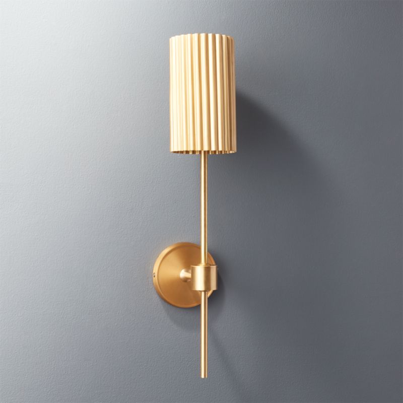 Modern Bathroom Lighting Cb2 Fluted Gold Wall Sconce