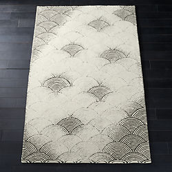 Modern Area Rugs Contemporary For The Home Cb2 Flutter Black And White Rug
