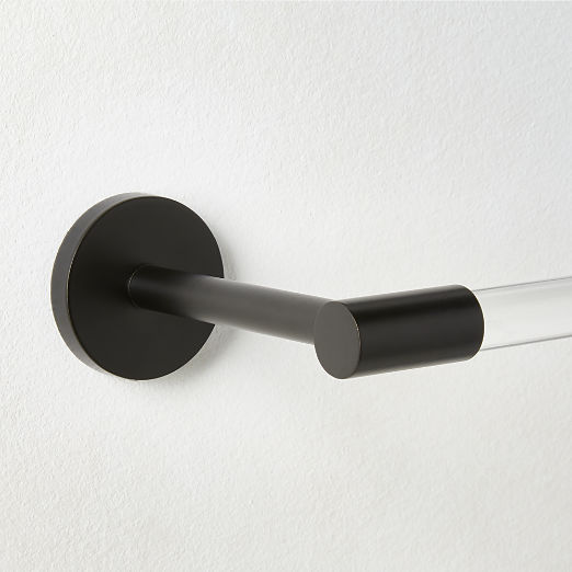 Flynn Crystal and Black Wall-Mounted Toilet Paper Holder