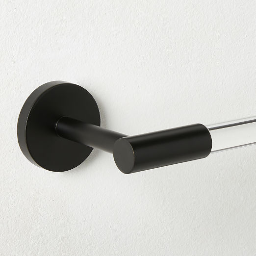 Flynn Crystal and Black Towel Bar 24"