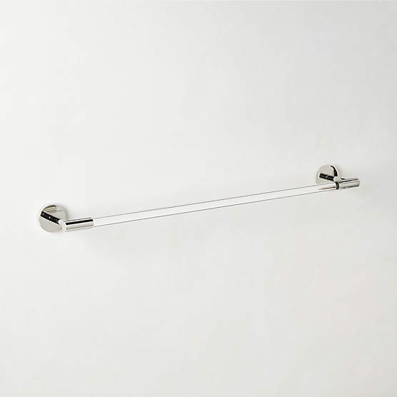 Flynn Crystal and Polished Nickel Towel Bar 24"