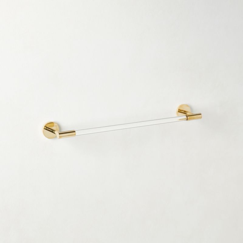 Modern Flat-End Brushed Brass Bath Towel Bar 18