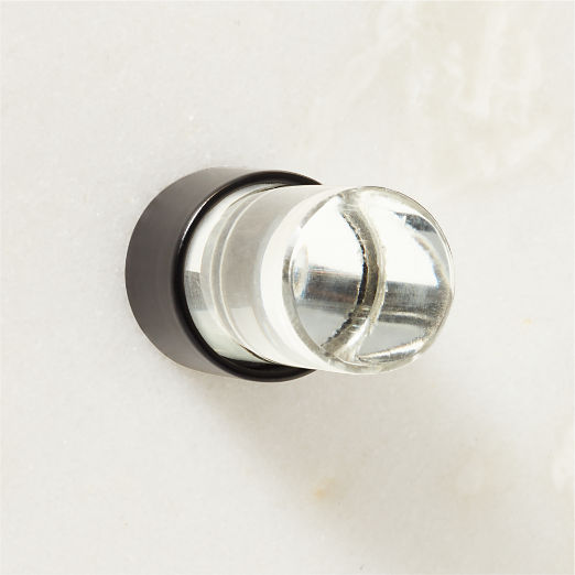 Flynn Crystal and Black Cabinet Knob 0.75''