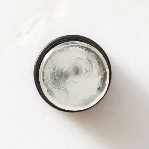 Flynn Crystal and Black Cabinet Knob 0.75''